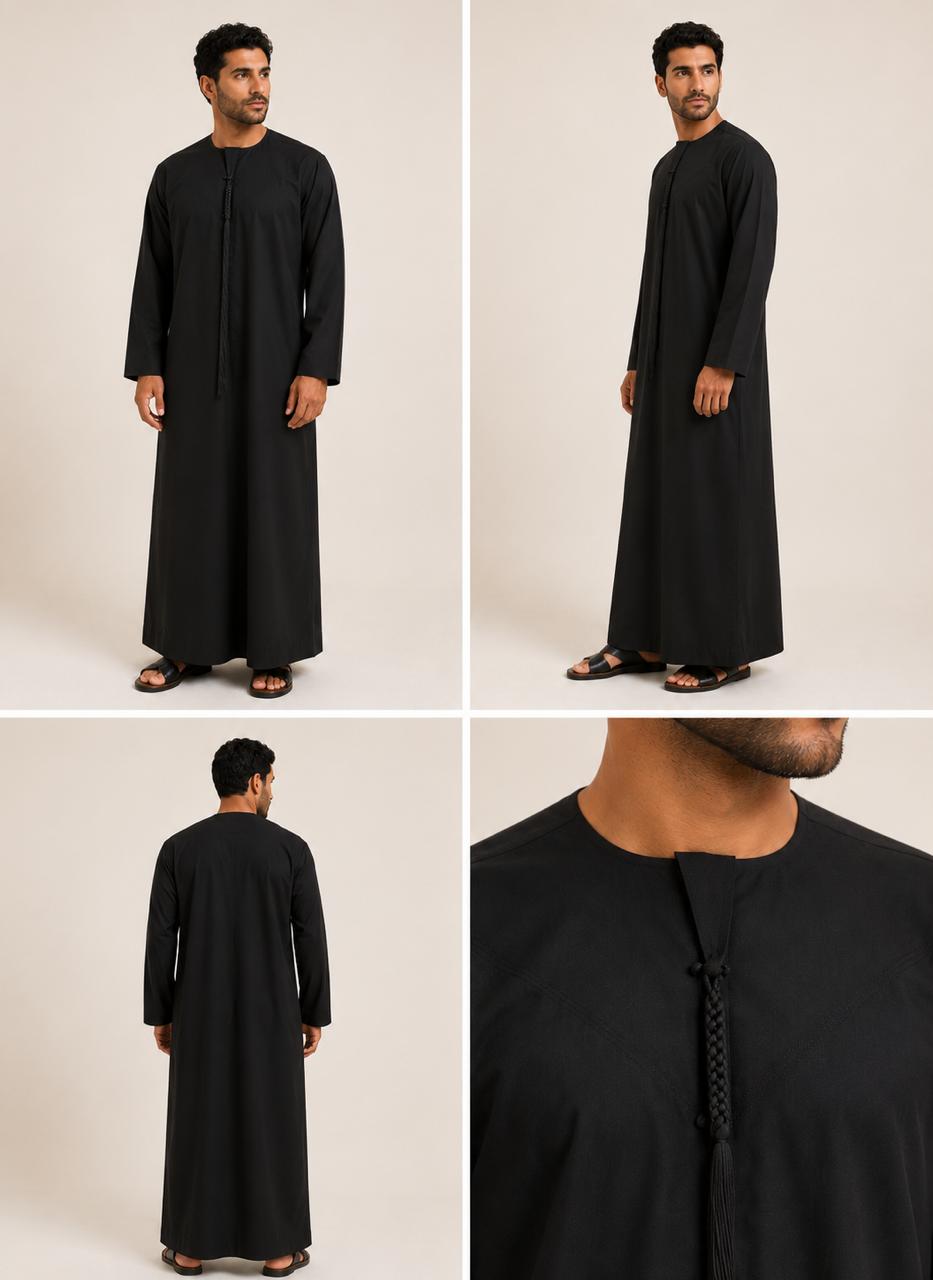 Hamoodi thobe in black